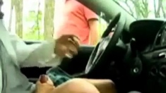 caught in car alone jerking off