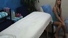 Aleska seduced and fucked by her massage therapist on hidden camera