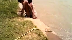Indian gay boys fucking fun near river